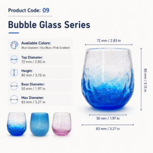 Rounded Blue Gradient Bubble Glass Tumbler – Wholesale - view 4