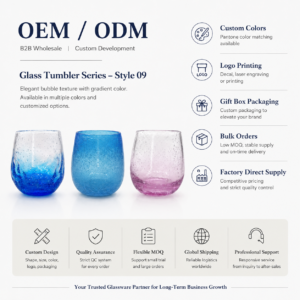 Rounded Blue Gradient Bubble Glass Tumbler – Wholesale - view 8