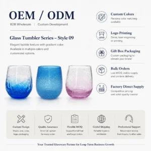 Rounded Blue Gradient Bubble Glass Tumbler – Wholesale - view 8