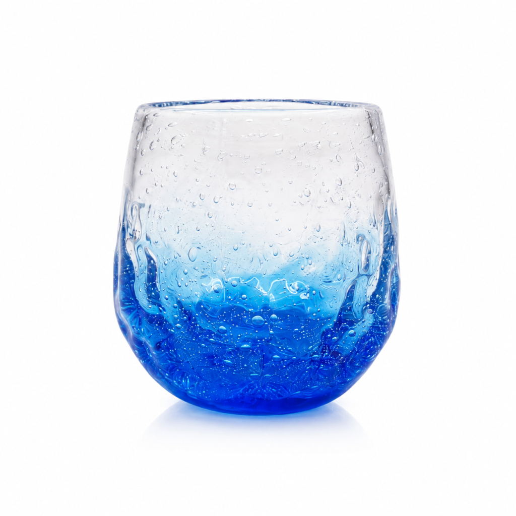 Rounded Blue Gradient Bubble Glass Tumbler – Wholesale - view 1