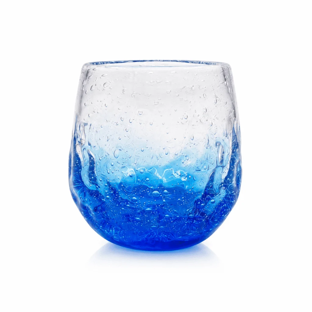 Rounded Blue Gradient Bubble Glass Tumbler – Wholesale - view 1