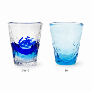 Clear & Blue Ripple-Textured Glass Tumbler – Wholesale - view 3