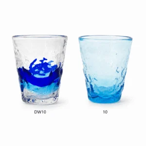 Clear & Blue Ripple-Textured Glass Tumbler – Wholesale - view 3