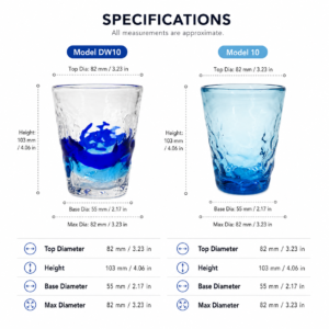 Clear & Blue Ripple-Textured Glass Tumbler – Wholesale - view 4