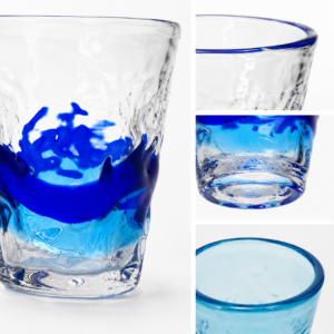 Clear & Blue Ripple-Textured Glass Tumbler – Wholesale - view 5