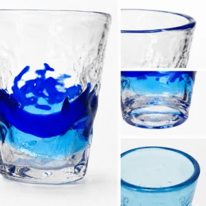 Clear & Blue Ripple-Textured Glass Tumbler – Wholesale - view 5