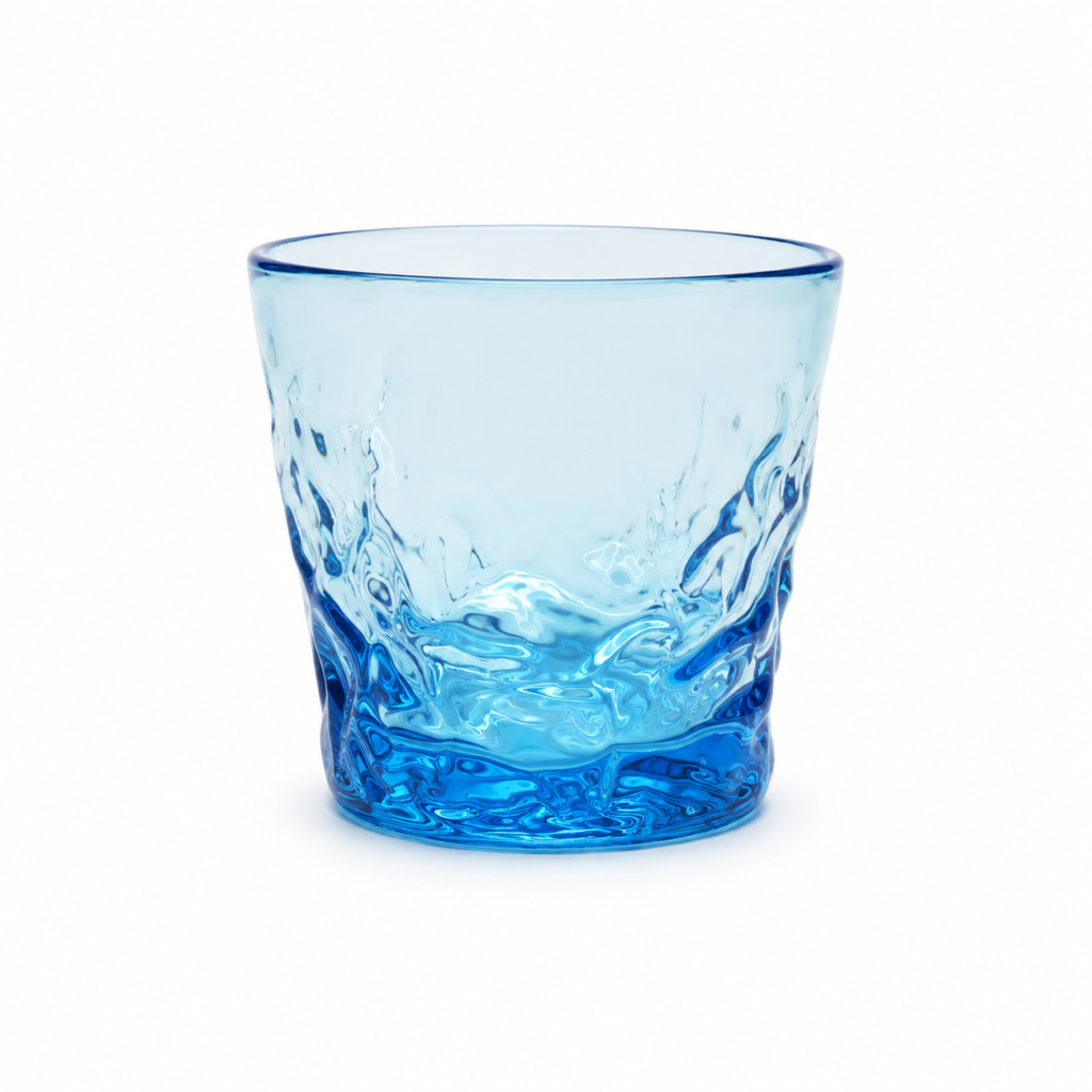 Light Blue Wave-Base Glass Tumbler – Wholesale - view 1