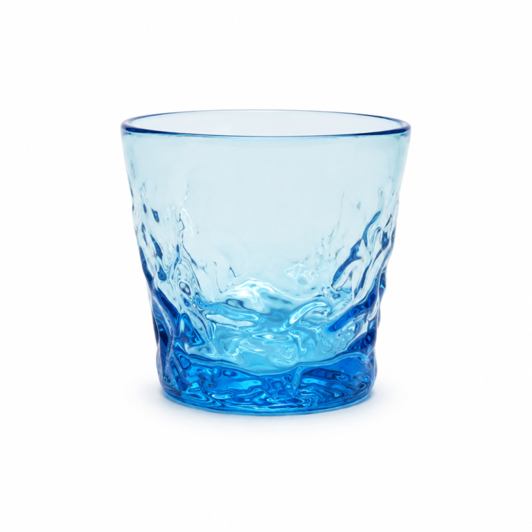 Light Blue Wave-Base Glass Tumbler – Wholesale - view 1