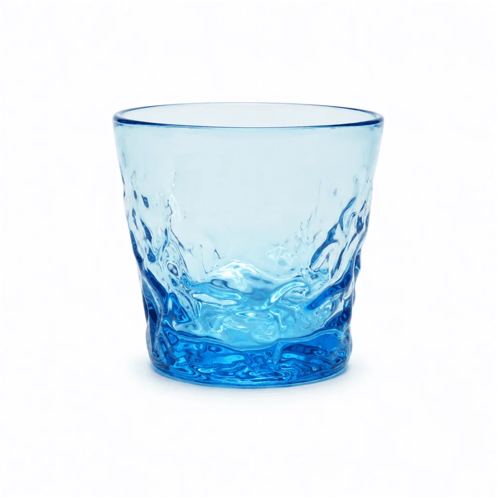 Light Blue Wave-Base Glass Tumbler – Wholesale - view 1