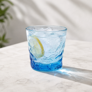 Light Blue Wave-Base Glass Tumbler – Wholesale - view 2