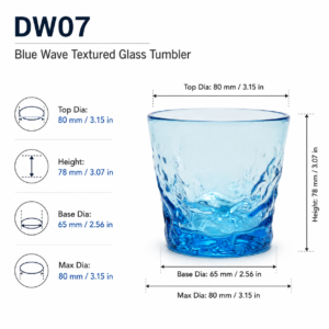 Light Blue Wave-Base Glass Tumbler – Wholesale - view 4