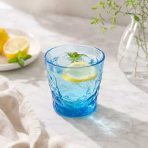 Light Blue Wave-Base Glass Tumbler – Wholesale - view 7