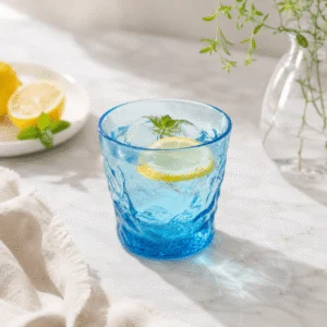 Light Blue Wave-Base Glass Tumbler – Wholesale - view 7