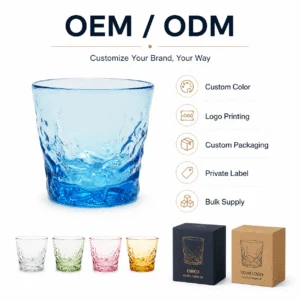 Light Blue Wave-Base Glass Tumbler – Wholesale - view 8