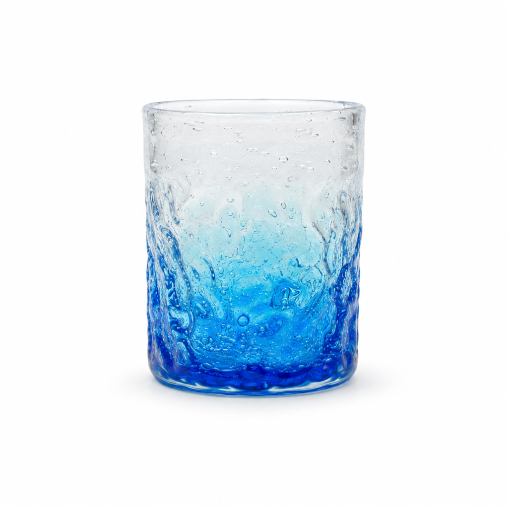 Cylindrical Blue Gradient Bubble Glass Tumbler – Wholesale - view 1