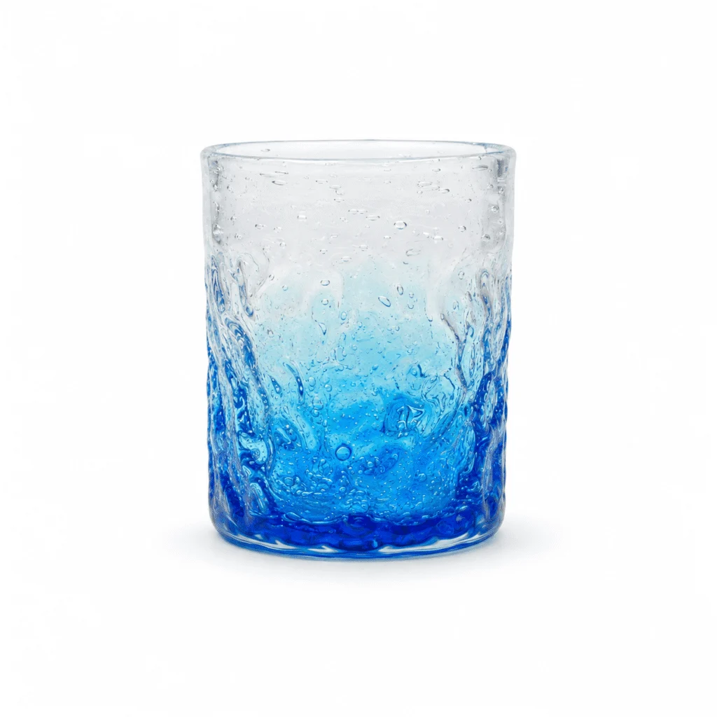 Cylindrical Blue Gradient Bubble Glass Tumbler – Wholesale - view 1