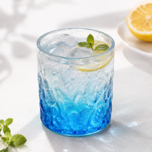 Cylindrical Blue Gradient Bubble Glass Tumbler – Wholesale - view 2