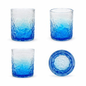 Cylindrical Blue Gradient Bubble Glass Tumbler – Wholesale - view 3