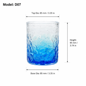Cylindrical Blue Gradient Bubble Glass Tumbler – Wholesale - view 4