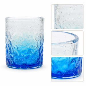 Cylindrical Blue Gradient Bubble Glass Tumbler – Wholesale - view 5