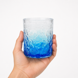 Cylindrical Blue Gradient Bubble Glass Tumbler – Wholesale - view 6