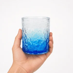 Cylindrical Blue Gradient Bubble Glass Tumbler – Wholesale - view 6