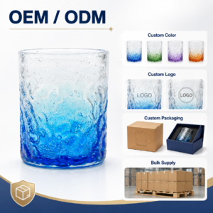 Cylindrical Blue Gradient Bubble Glass Tumbler – Wholesale - view 8
