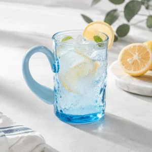 Blue Textured Glass Mug – Wholesale - view 2