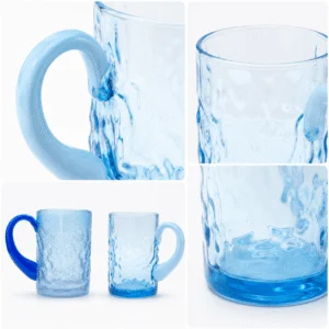 Blue Textured Glass Mug – Wholesale - view 5