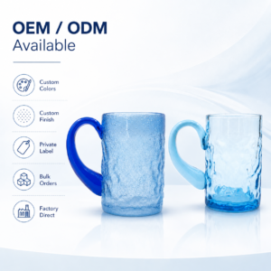 Blue Textured Glass Mug – Wholesale - view 8
