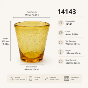 Amber Bubble Glass Tumbler – Wholesale - view 4