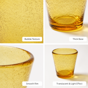 Amber Bubble Glass Tumbler – Wholesale - view 5