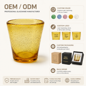 Amber Bubble Glass Tumbler – Wholesale - view 8