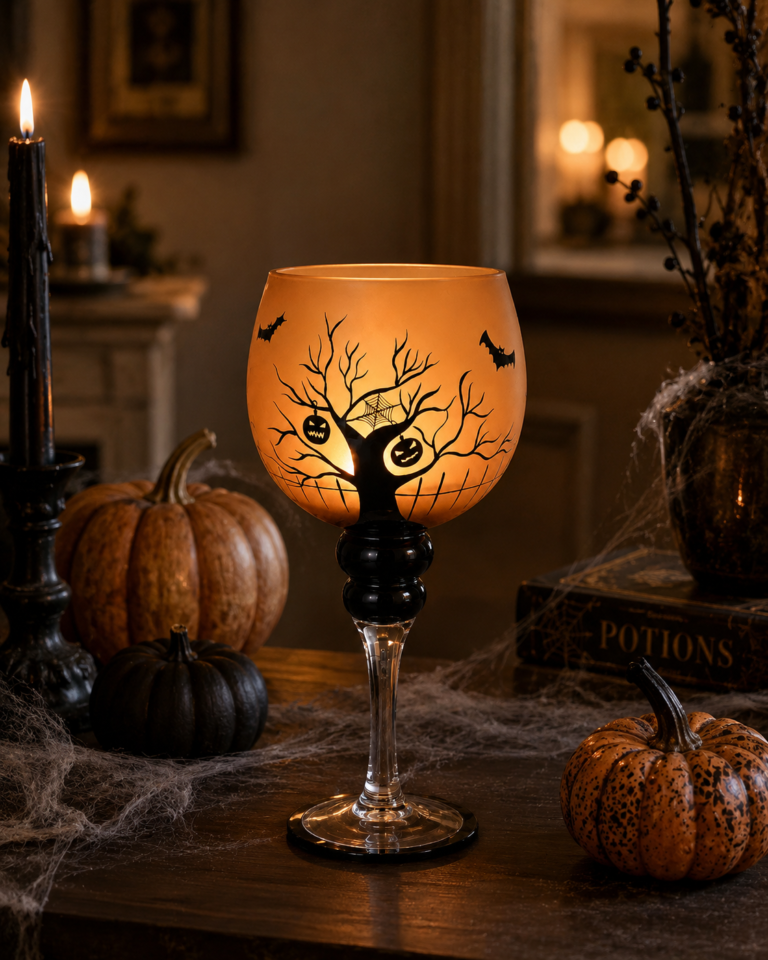 Black-Foot Art Glass Candle Holder - view 1
