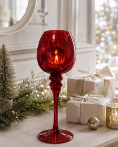 Jewel-Tone Classic Stemmed Glass Candle Holder Collection - view 2