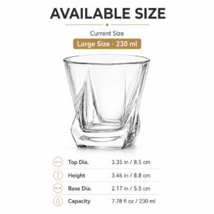 230ml Twisted Whiskey Glass – Sculpted Heavy Base Tumbler for Wholesale - view 3