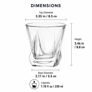 230ml Twisted Whiskey Glass – Sculpted Heavy Base Tumbler for Wholesale - view 4