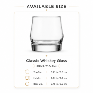 330ml Classic Whiskey Glass – Heavy Base Rocks Tumbler for Wholesale - view 3