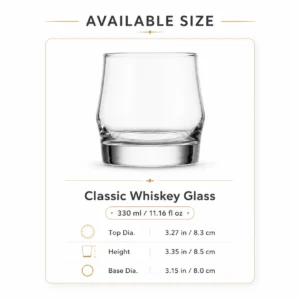 330ml Classic Whiskey Glass – Heavy Base Rocks Tumbler for Wholesale - view 3
