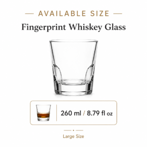 260ml Fingerprint Whiskey Glass – Heavy Base Tumbler for Wholesale - view 3