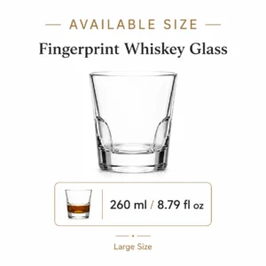 260ml Fingerprint Whiskey Glass – Heavy Base Tumbler for Wholesale - view 3