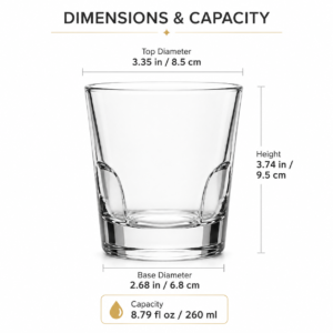 260ml Fingerprint Whiskey Glass – Heavy Base Tumbler for Wholesale - view 4