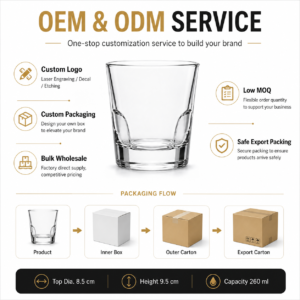 260ml Fingerprint Whiskey Glass – Heavy Base Tumbler for Wholesale - view 8