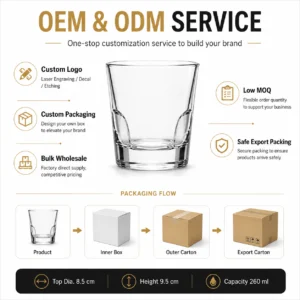 260ml Fingerprint Whiskey Glass – Heavy Base Tumbler for Wholesale - view 8