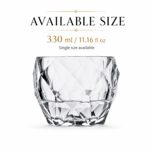 330ml Diamond Cut Whiskey Glass – Premium Rocks Tumbler for Wholesale - view 3