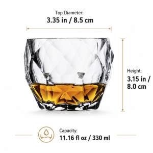 330ml Diamond Cut Whiskey Glass – Premium Rocks Tumbler for Wholesale - view 4