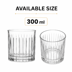 300ml Vertical Ribbed Whiskey Glass – Classic Rocks Tumbler for Wholesale - view 3