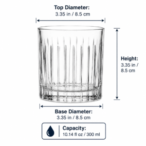 300ml Vertical Ribbed Whiskey Glass – Classic Rocks Tumbler for Wholesale - view 4