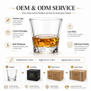 200ml Snow Mountain Whiskey Glass – Sculpted Base Rocks Tumbler for Wholesale - view 8