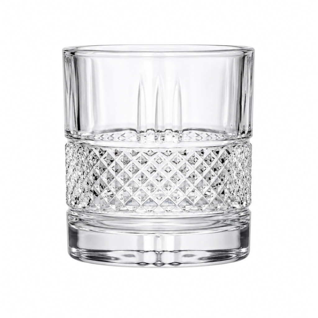 270ml Diamond Textured Whiskey Glass – Heavy Base Rocks Tumbler for Wholesale - view 1